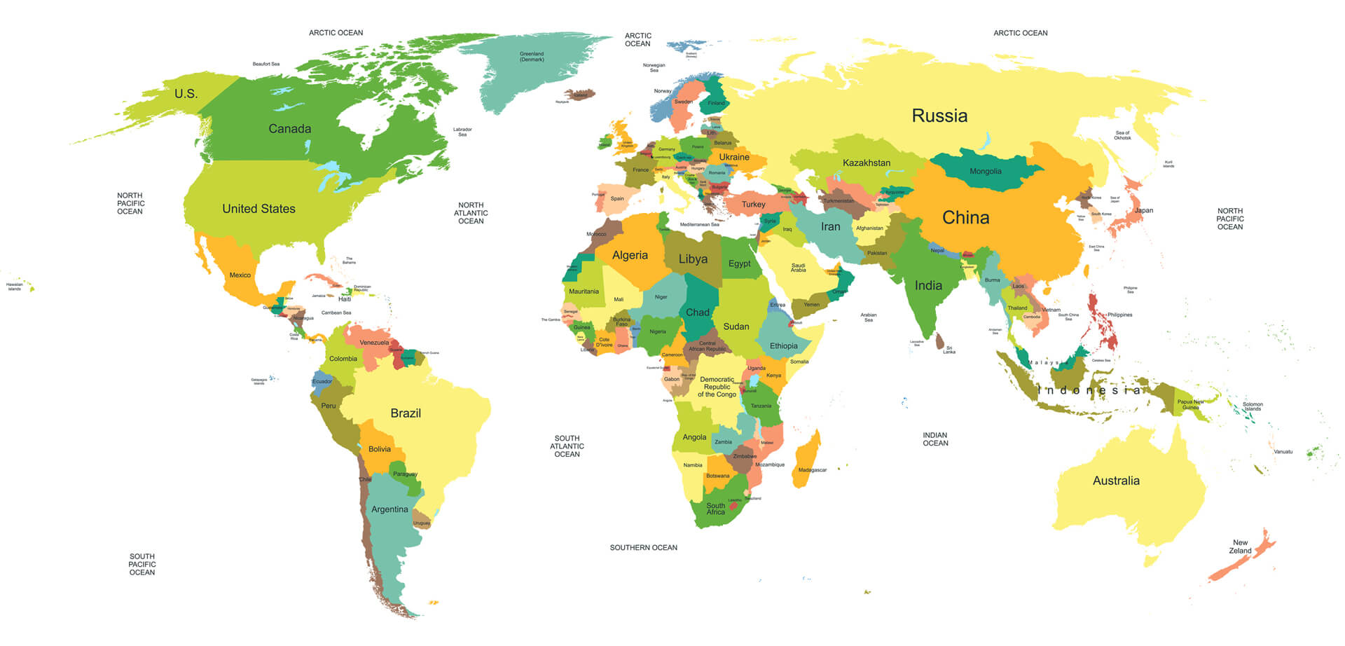 Carte politique de l'Afrique et des pays du monde